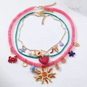 Colorful Charm Necklace Set